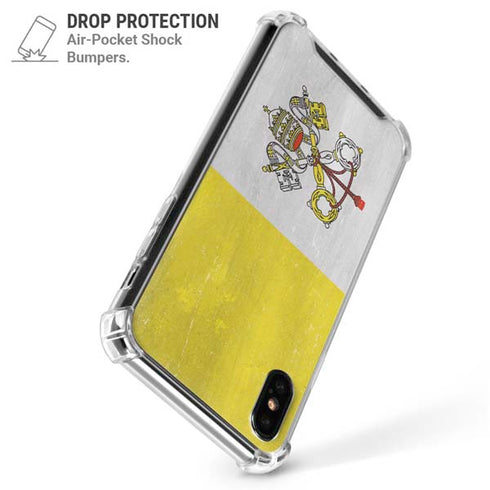 Vatican City Flag Distressed iPhone X/XS Clear Case